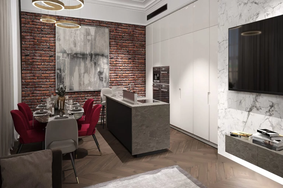 Постер Визуализация кухни 